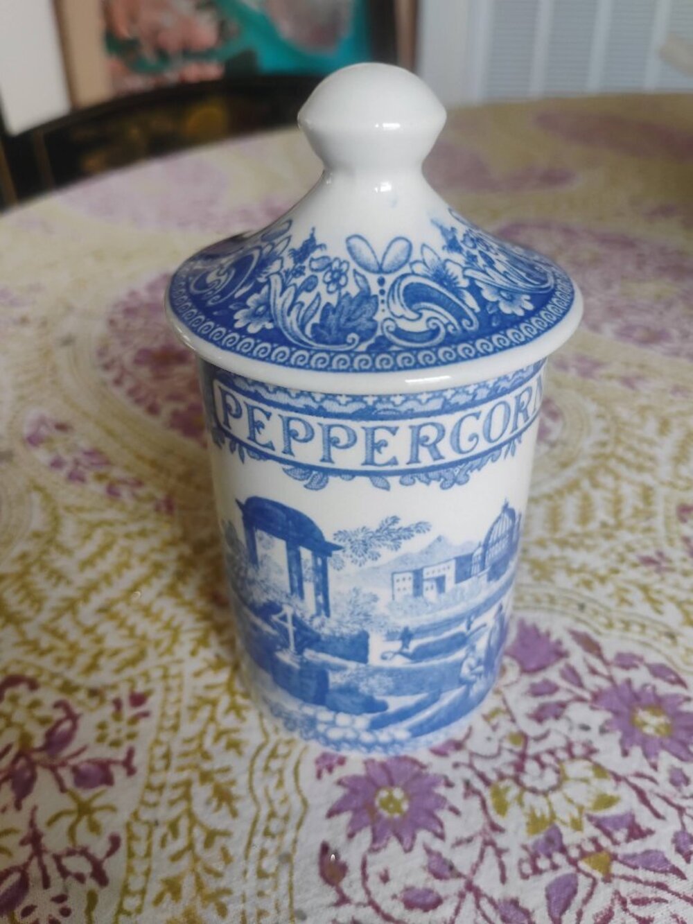 Vintage Spode Blue Room Collection "Venetian Scenes" Peppercorn Spice Jar